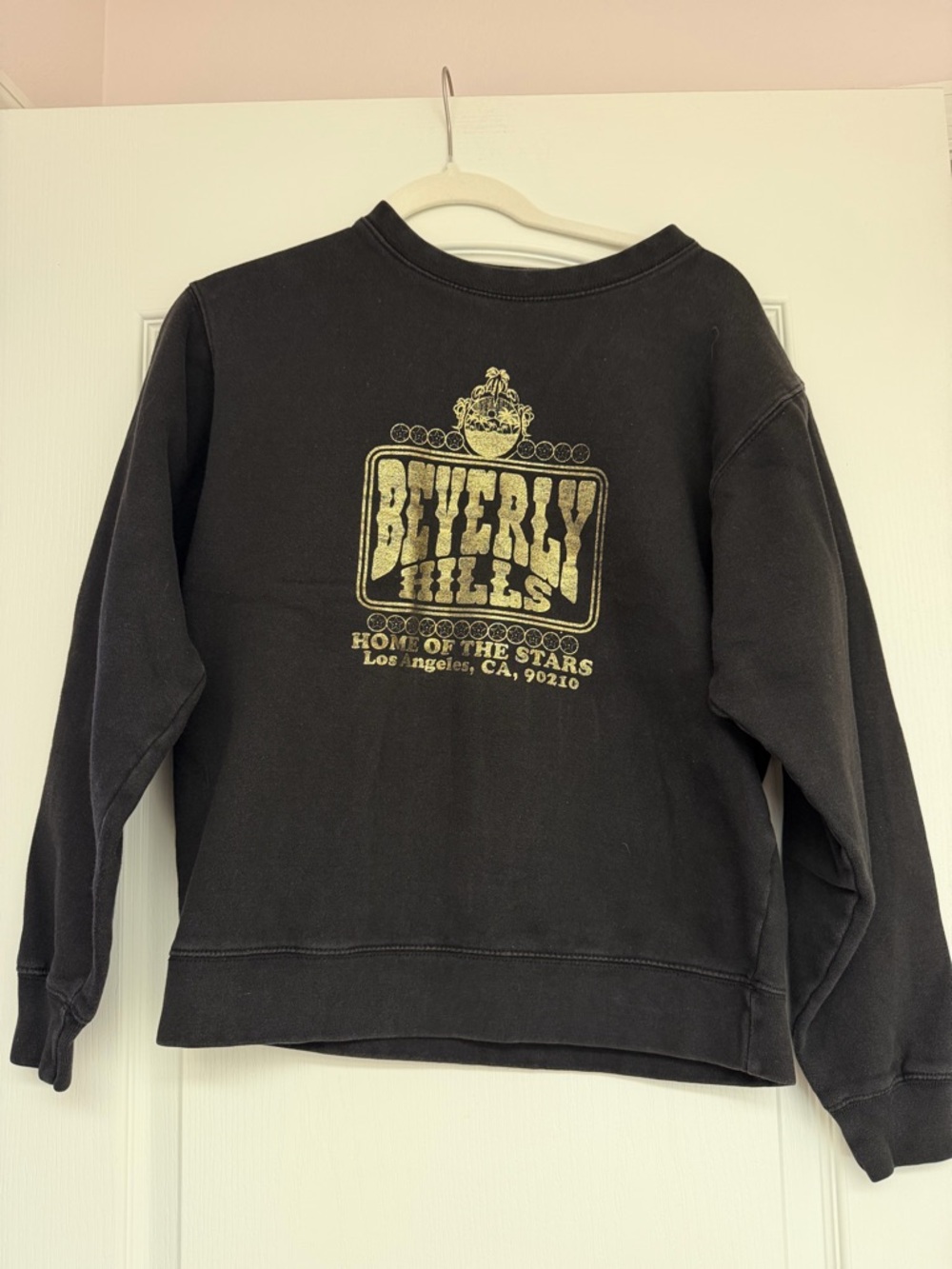 Nordstrom Black Sweatshirt with Gold Beverly Hills Graphic